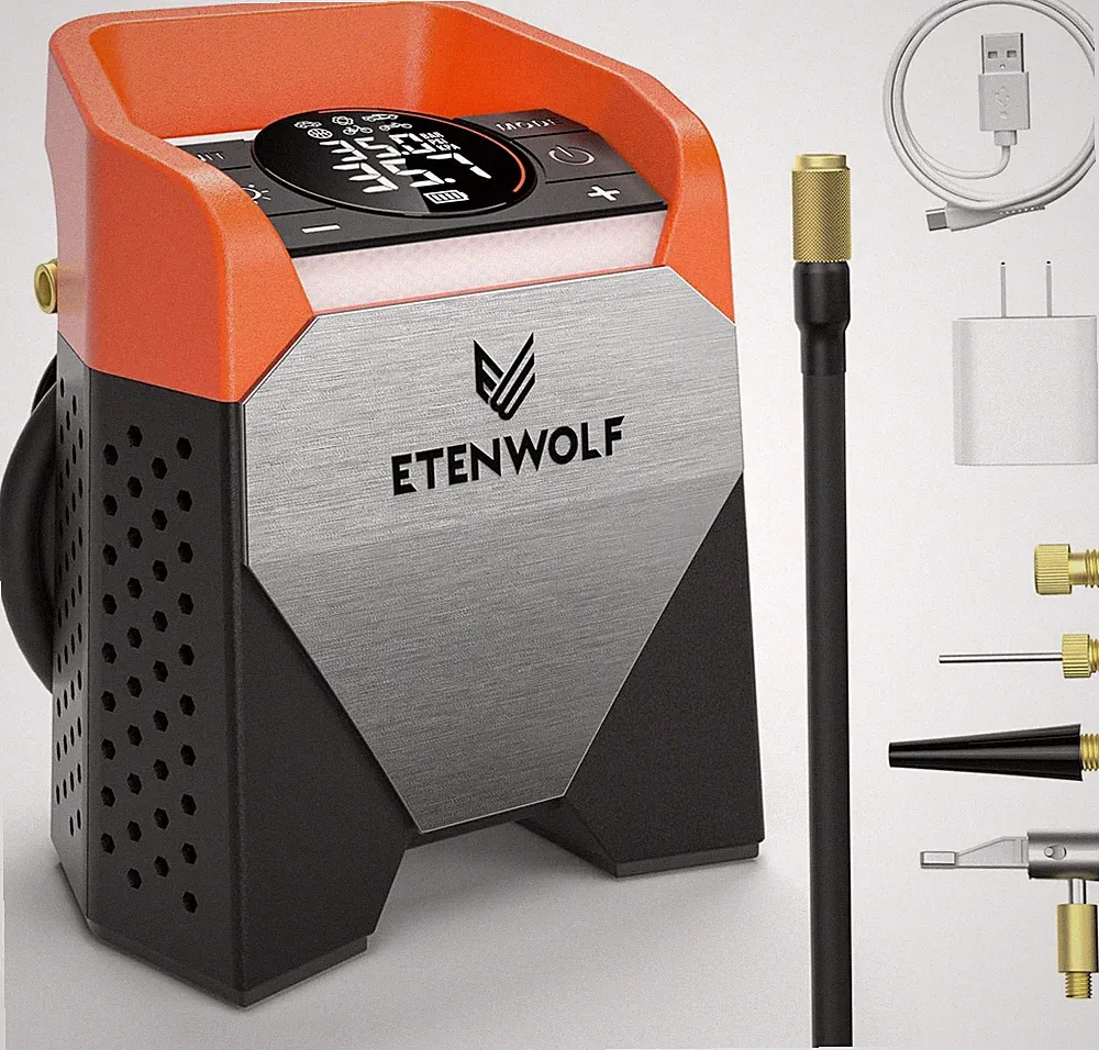 ETENWOLF Zephyr S5 Heavy-Duty Tire Inflator Portable Air Compressor, 160PSI &156